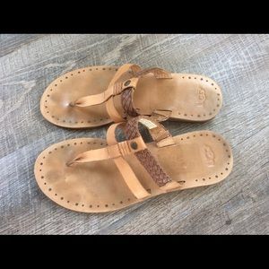 ugg leather flip flops